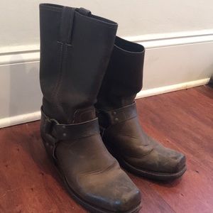 brown Frye harness boots